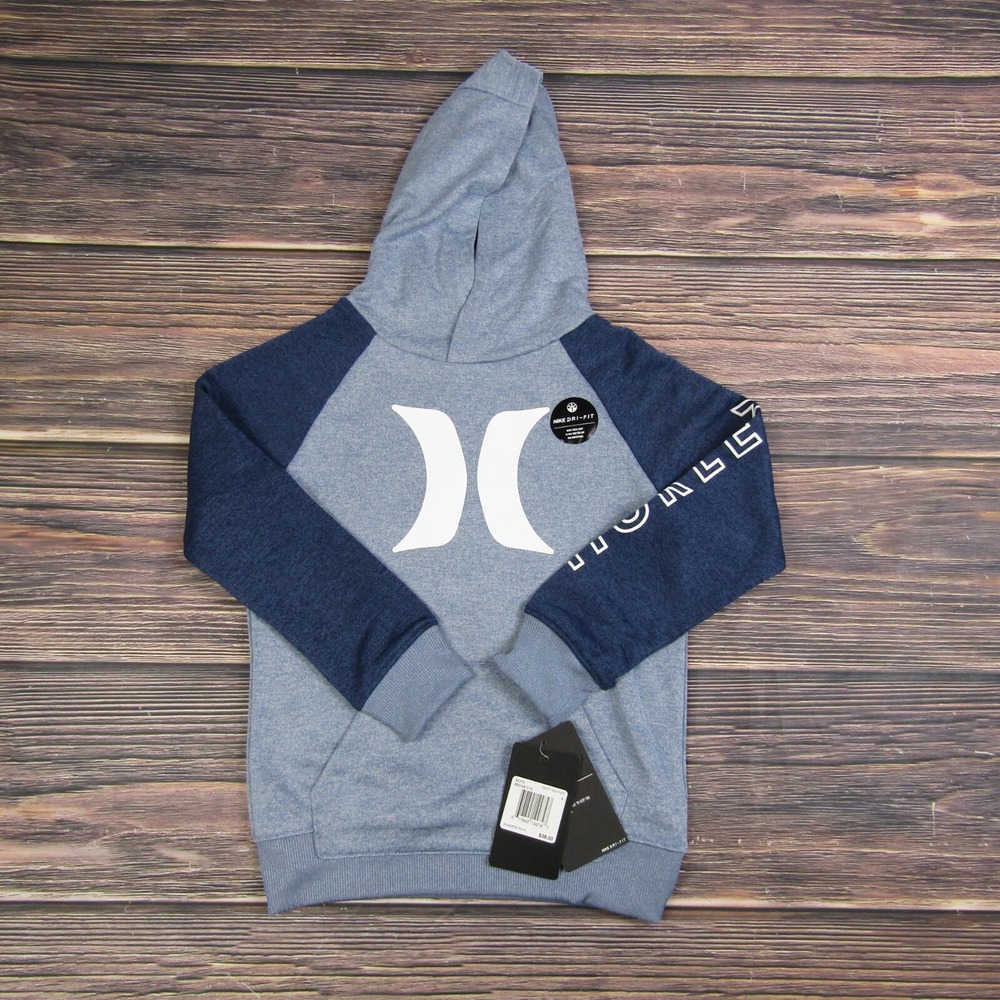 Hurley‎ Dri Fit NEW Boys Large Blue Pullover Hoodie Sweater Sweatshirt Fleece